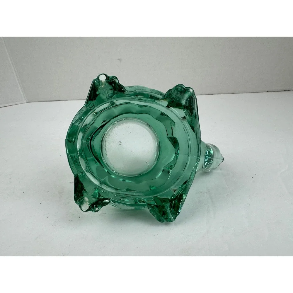 Vintage Indiana Glass Green Turtle Votive Candle Holder Figurine Heavy Emerald